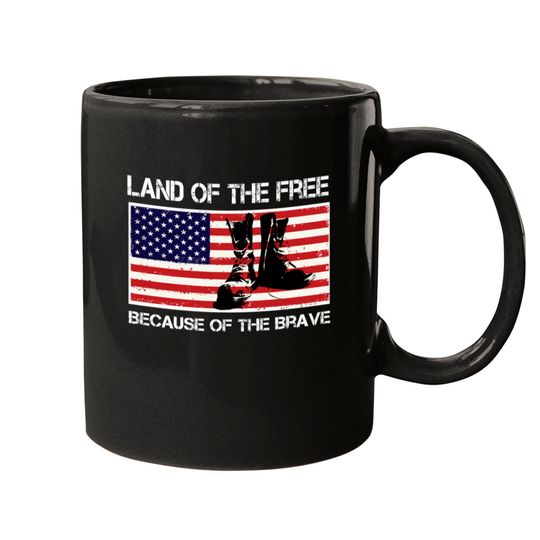 Land of the Free Because of the Brave USA Flag Mug Mugs