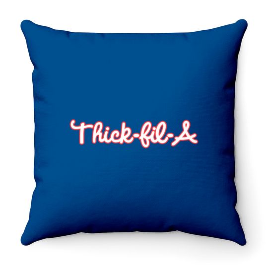 Discover Thick Fil A, Stroke Color Throw Pillows