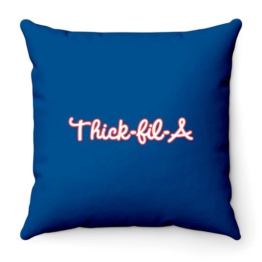 Thick Fil A, Stroke Color Throw Pillows
