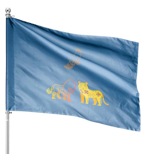 Discover Lions And Tigers House Flags