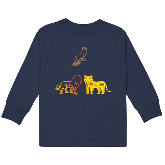Discover Lions And Tigers  Kids Long Sleeve T-Shirts