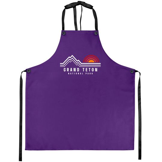 Grand Teton National Park Vintage Mountain Sunset Retro Gift Aprons