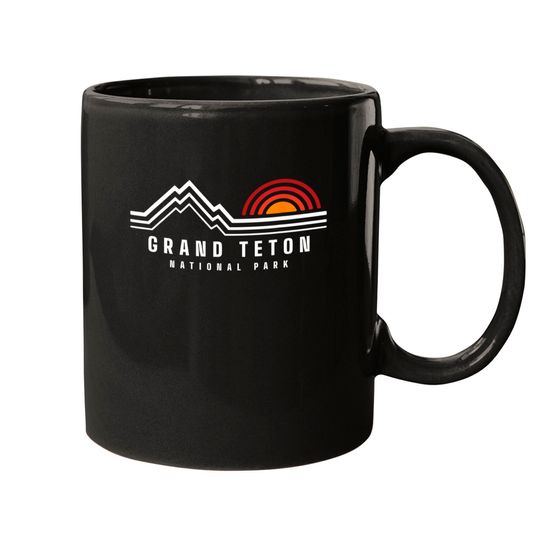 Grand Teton National Park Vintage Mountain Sunset Retro Gift Mugs