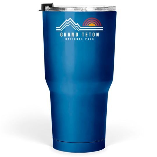Grand Teton National Park Vintage Mountain Sunset Retro Gift Tumblers 30 oz