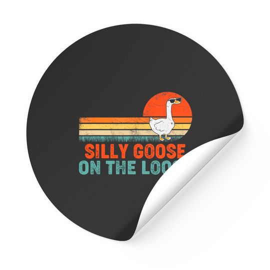 Silly Goose On The Loose Funny Saying Stickers