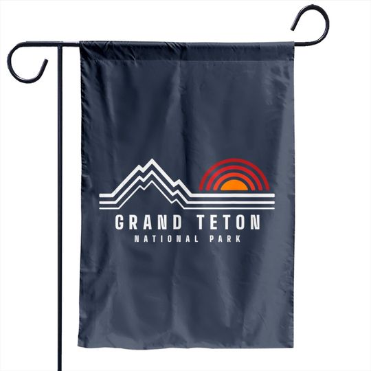 Grand Teton National Park Vintage Mountain Sunset Retro Gift Garden Flags