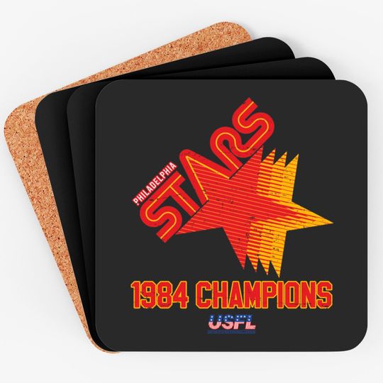 Discover Distressed Philadelphia Stars 1984 Champions - Philadelphia Stars - Coasters