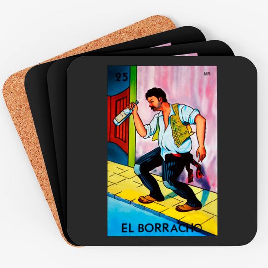 El Borracho Loteria Mexicana - Loteria - Coasters