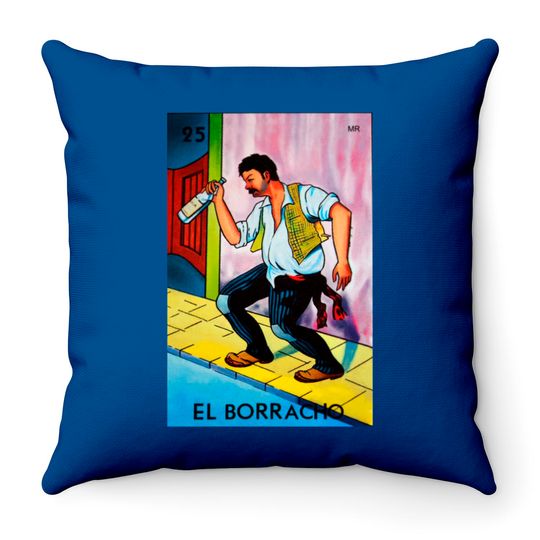 El Borracho Loteria Mexicana - Loteria - Throw Pillows