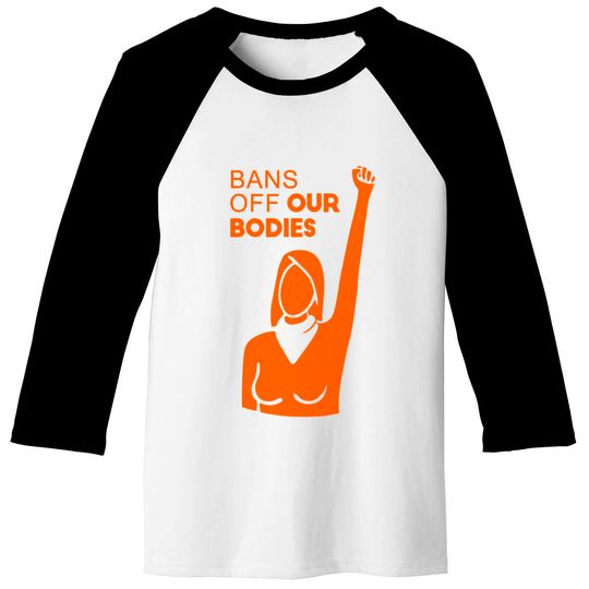 Womens Bans Off Our Bodies V-Neck Baseball Tees