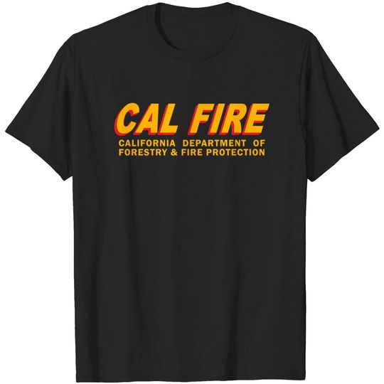 Cal Fire Text California Department black T-shirt