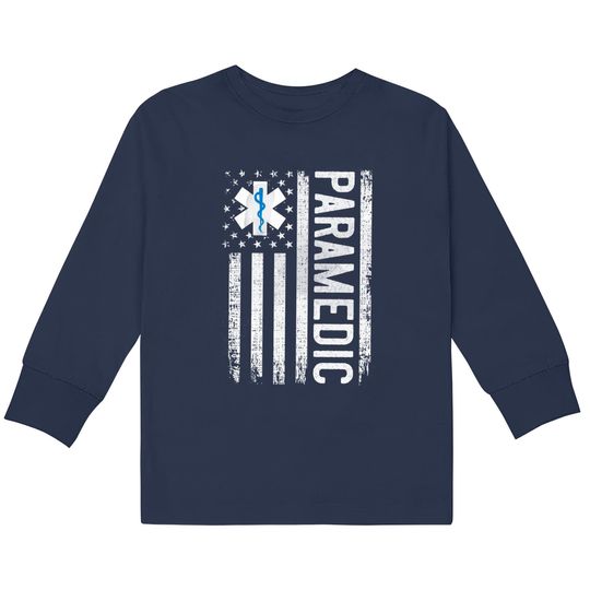 Discover Paramedic  Kids Long Sleeve T-Shirts, American Flag Paramedic Gift, EMT  Kids Long Sleeve T-Shirts