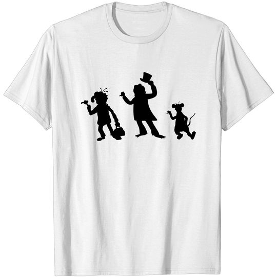 Hitchhiking Ghosts - Black silhouette - Haunted Mansion - T-Shirt