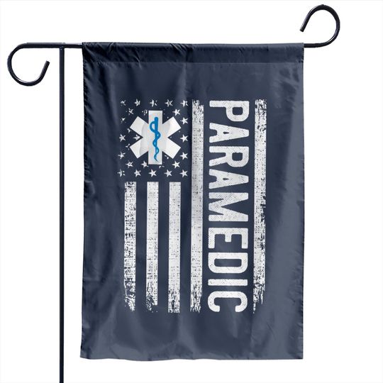 Paramedic Garden Flags, American Flag Paramedic Gift, EMT Garden Flags