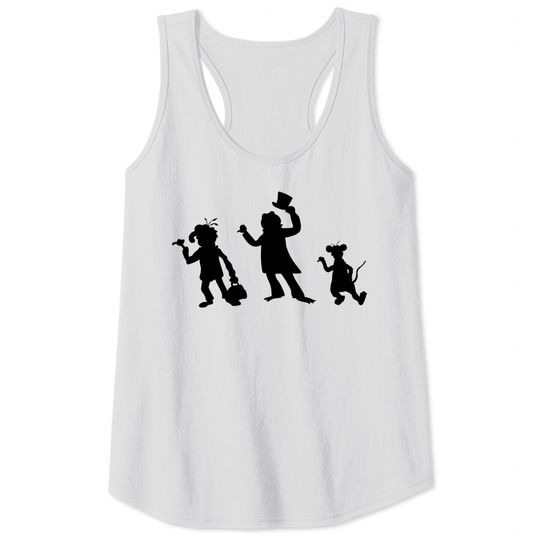 Hitchhiking Ghosts - Black silhouette - Haunted Mansion - Tank Tops