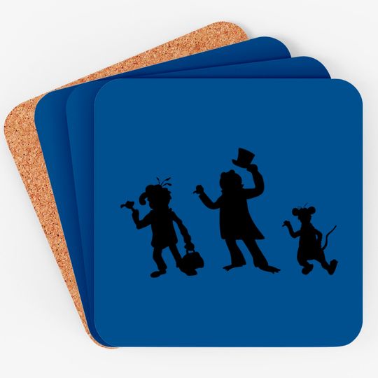 Hitchhiking Ghosts - Black silhouette - Haunted Mansion - Coasters