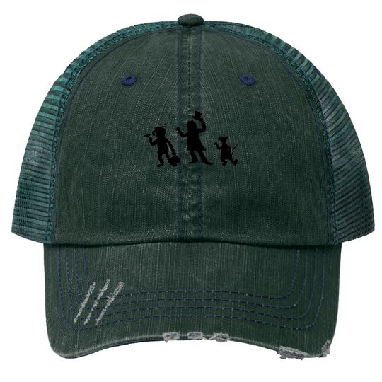 Hitchhiking Ghosts - Black silhouette - Haunted Mansion - Trucker Hats