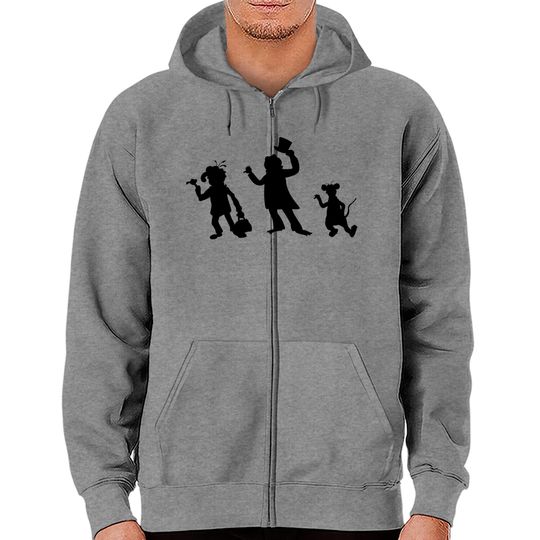 Discover Hitchhiking Ghosts - Black silhouette - Haunted Mansion - Zip Hoodies