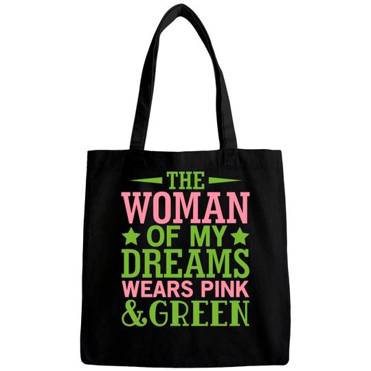 Discover The Woman Of My Dreams Wears Pink & Green HBCU AKA Bags