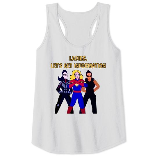Ladies Lets Get Information Ms Marvel Tank Tops