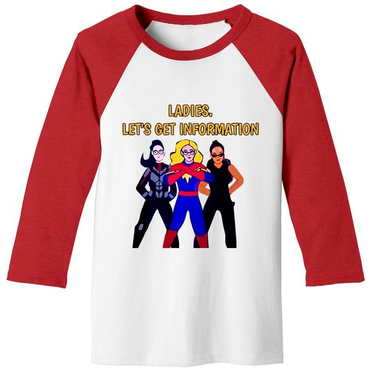 Ladies Lets Get Information Ms Marvel Baseball Tees