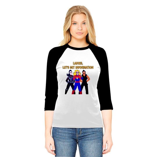 Ladies Lets Get Information Ms Marvel Baseball Tees