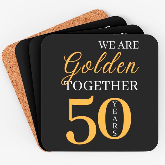 50th Golden Marriage Anniversary Coasters