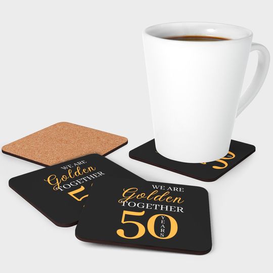 50th Golden Marriage Anniversary Coasters