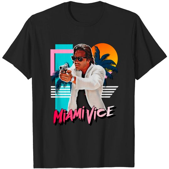 Retro Miami Vice 80s Sonny Crockett Tribute - Miami Vice - T-Shirt