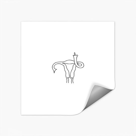 Middle Finger Uterus-TShirt Pro ChoiceTee LGBTQ Stickers