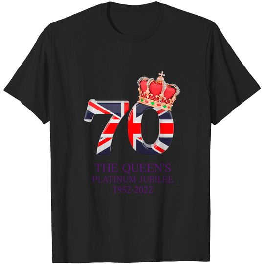 Queen Elizabeth II Platinum Jubilee 2022 CELIBRATION official Emblem T shirt  Union Jack Royal Crown The Queen's T shirt