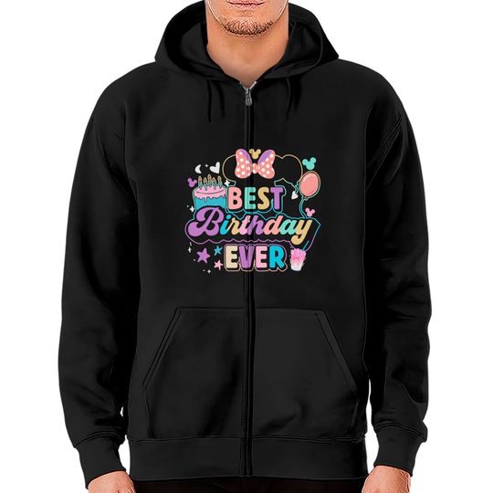 Best Birthday Ever Disney Disneyland Matching Zip Hoodies