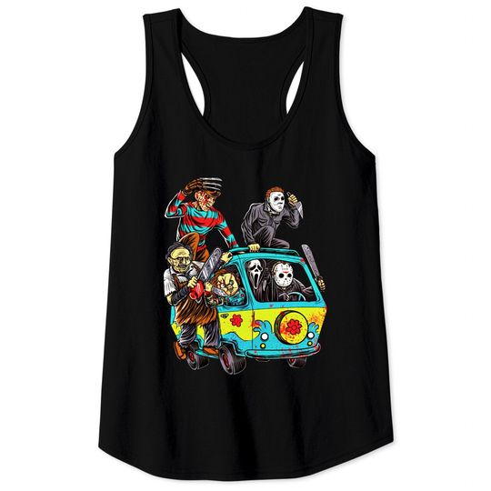Discover Horror Movie Mystery Machine Halloween Tank Tops