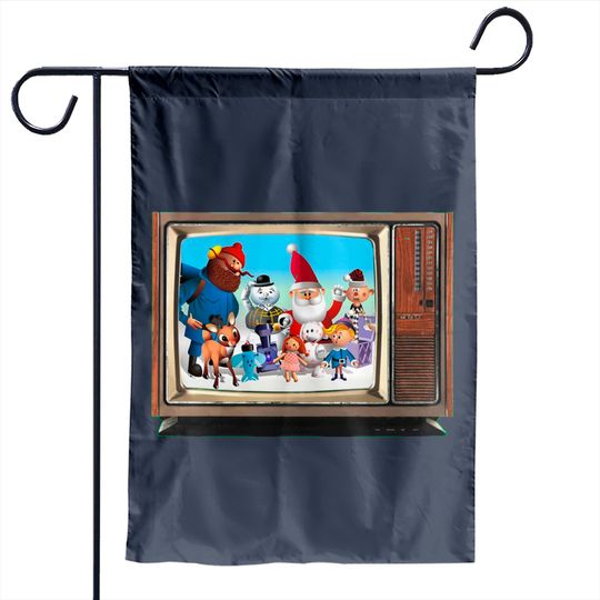 Rudolph Gang on a Vintage TV - Rudolph The Red Nosed Reindeer - Garden Flags