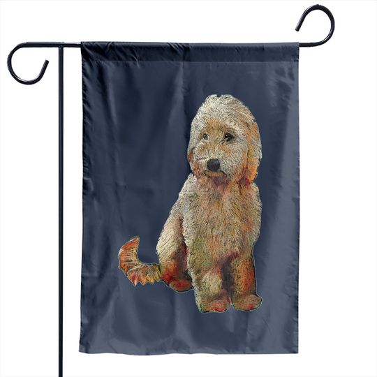 Golden Doodle Dog Garden Flags