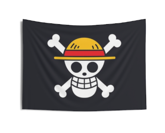 Discover One piece flag logo - Onepiece Flag Cutest Logo Straw Hat Pir - Tapestry