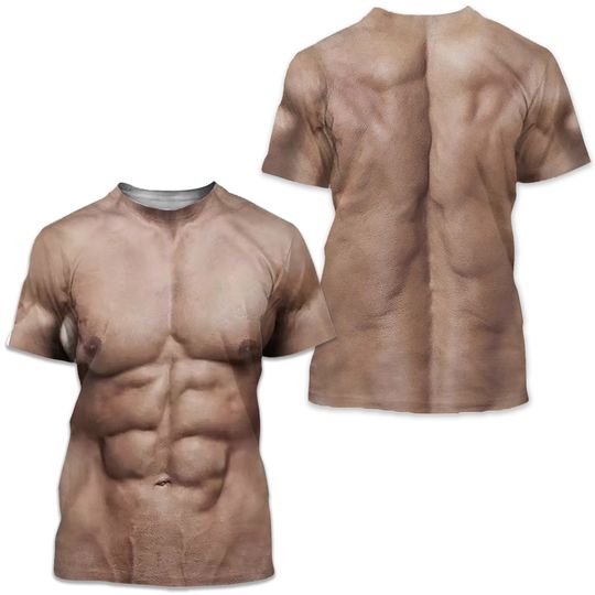 Eagle Men Funny Muscle Tee Shirt Undershirt 3D Print Short Sleeve T-Shirts Muscle Six Pack Abs T-Shirt for Man