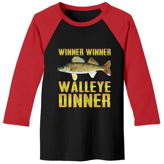 Walleye Fishing Funny Fisher Baseball Tees
