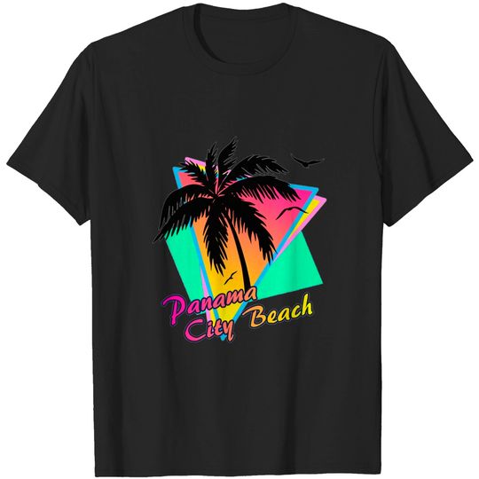 Discover Panama City Beach Cool 80s Sunset - Panama City Beach - T-Shirt
