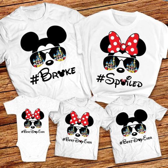 Disney Broke and Spoiled Custom Matching Family Shirt Disneyland 2022
