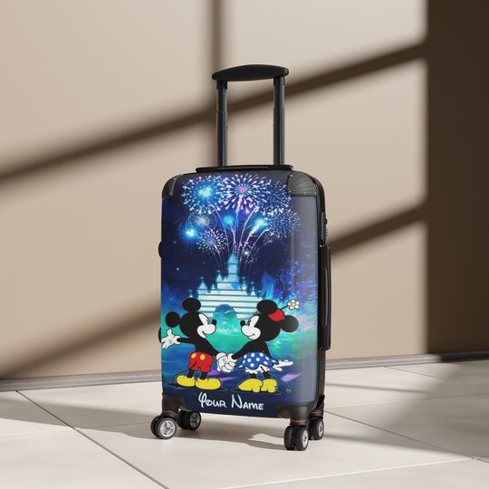 Personalized Mickey Minnie Mouse Fireworks Castle Disney Travel Suitcase