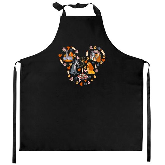 Lady and the Tramp Kitchen Aprons, Disney dog mom Kitchen Apron