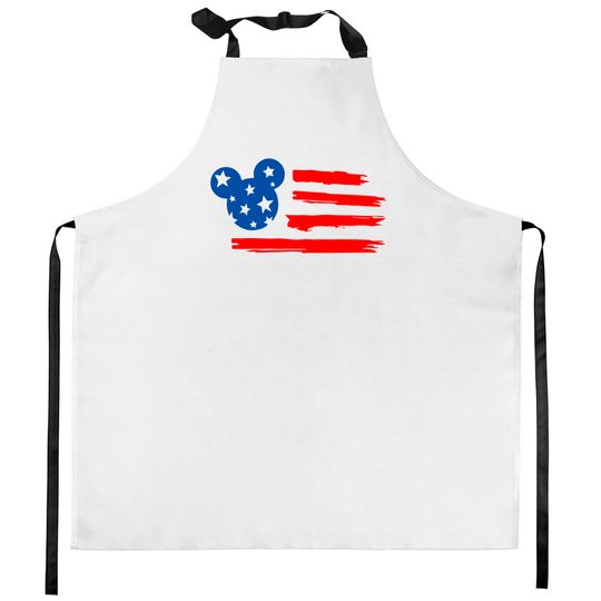 Disney American Flag Kitchen Apron, Independence Day Family Matching Kitchen Aprons