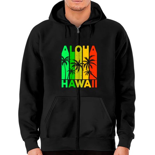Aloha Hawaii Hawaiian Zip Hoodies