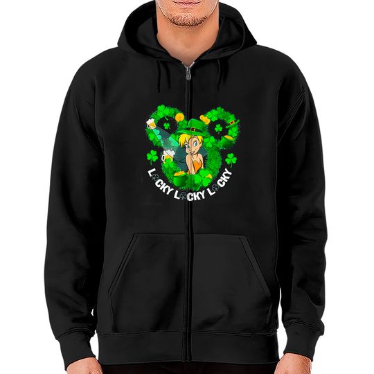 TinkerBell Shamrock St Patrick’s Day Disney Family Matching Zip Hoodies