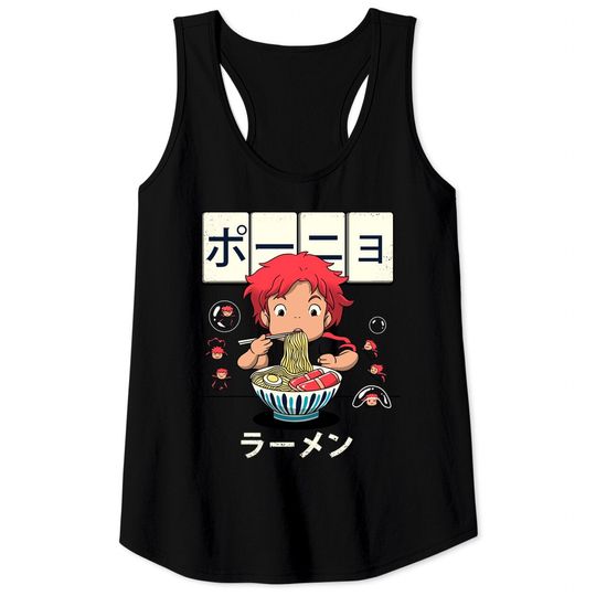 Ponyo Goldfish Ramen Tank Tops