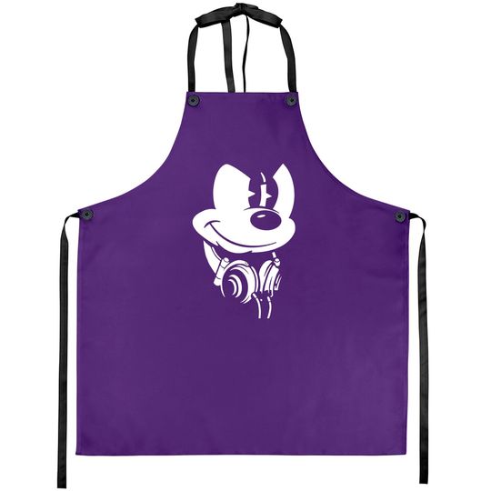 Mickey Mouse Headphones Hip Hop Style Disney Aprons