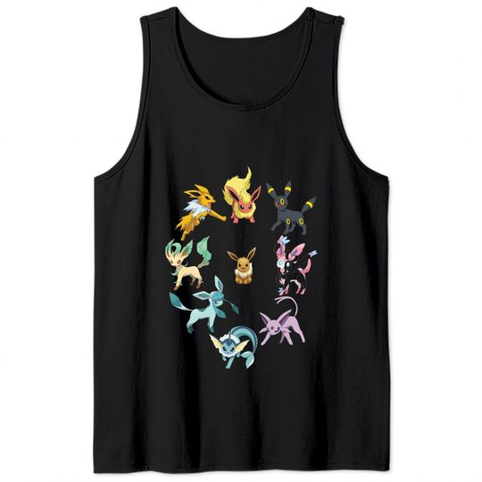 PKM Eevee Evolution Shirt, Eeveelution PKM Tank Tops
