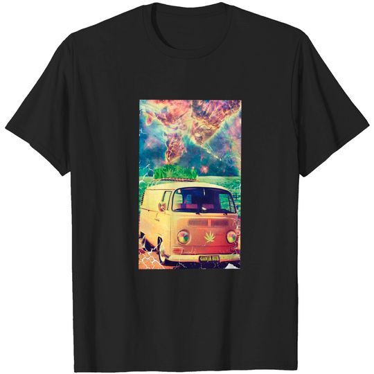 VW Ganja Bus - Mens T shirt - Psychedelic Volkswagen trip cannabis art shirt