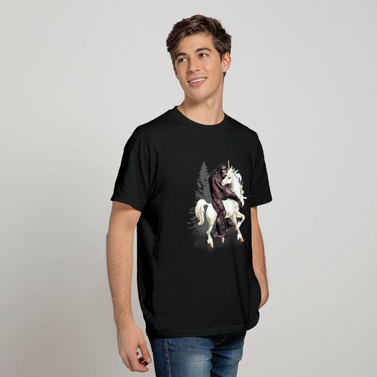 Bigfoot Sasquatch Riding Unicorn Cute T-Shirt